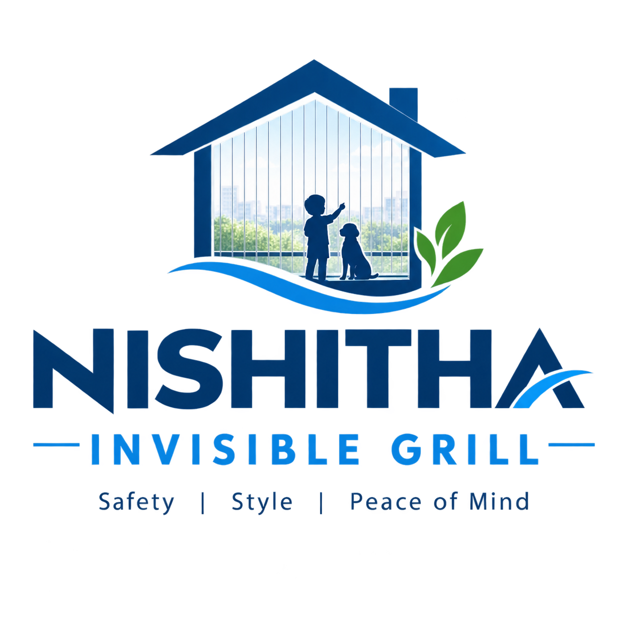 Commercial building with invisible grill system